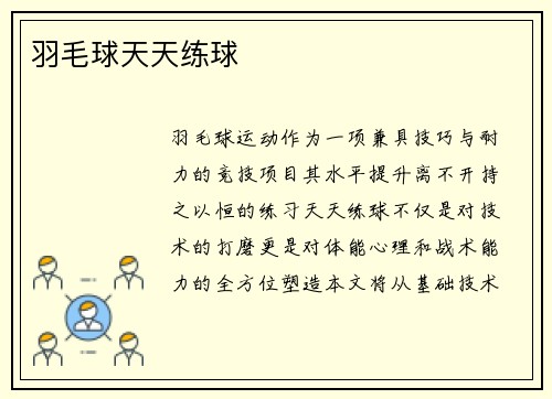 羽毛球天天练球