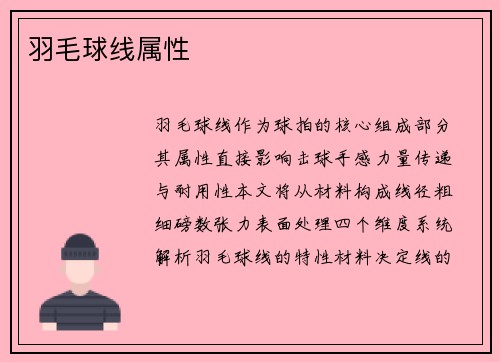 羽毛球线属性